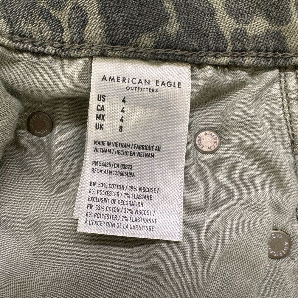 American Eagle Next Level Ladies Mini Skirt Sz 4 Stretch Camouflage Hi Rise - Picture 8 of 13
